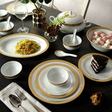 Dallas Collection 45 Pcs Dinner Set Designed With Real Gold Plated Regal Pattern