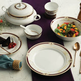 Seattle Collection 45 Pcs Dinner Set Adorned With Brown And Gold (Plated With Real Gold)