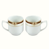 Seattle Collection Set of 2 Milk Mugs Adorned With Brown And Gold (Plated With Real Gold)