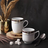 Seattle Collection Set of 2 Milk Mugs Adorned With Brown And Gold (Plated With Real Gold)