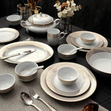 Eureka Collection 45 Pcs Dinner Set With A Geometric Pattern In Real Gold Plating