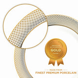 Eureka Collection 17 Pcs Tea Set With A Geometric Pattern In Real Gold Plating