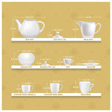 Eureka Collection 17 Pcs Tea Set With A Geometric Pattern In Real Gold Plating