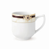 Seattle Collection Set of 6 Coffee Mugs Adorned With Brown And Gold (Plated With Real Gold)
