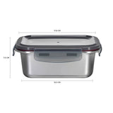 RECTANGLE STAINLESS STEEL FOOD CONTAINER WITH CLASSIC PP LID 316 STAINLESS STEEL