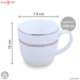 TEA, COFFEE CUP SET OF 6 COLUMBUS PEGGY OLIVER 200 ML, 650