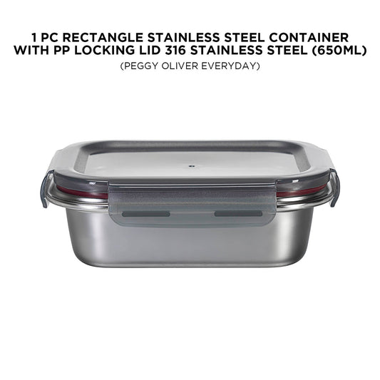 Rectangle Stainless Steel Container With Pp Locking Lid 316 Stainless Steel