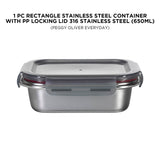 Rectangle Stainless Steel Container With Pp Locking Lid 316 Stainless Steel