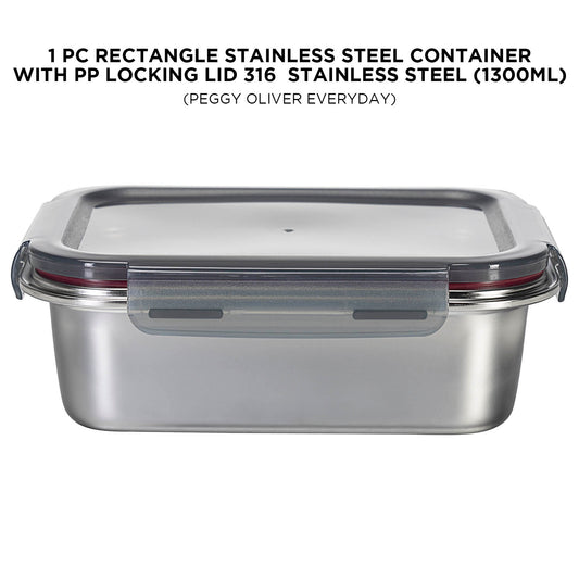 Rectangle Stainless Steel Container With Pp Locking Lid 316 Stainless Steel