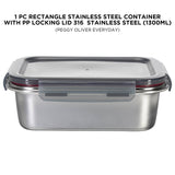 Rectangle Stainless Steel Container With Pp Locking Lid 316 Stainless Steel