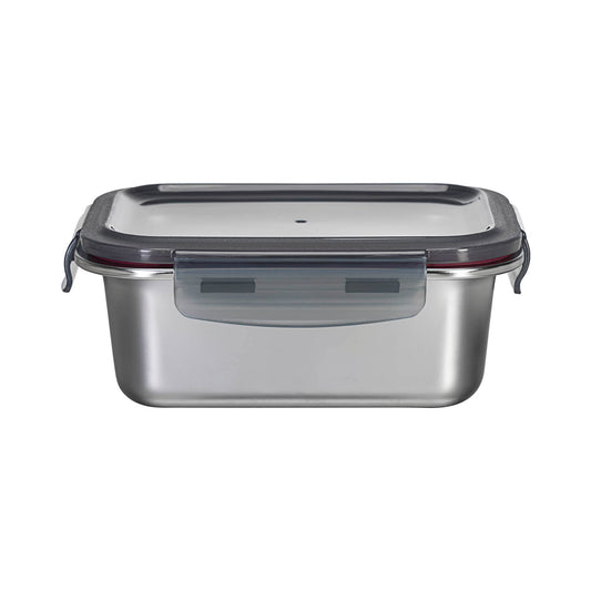RECTANGLE STAINLESS STEEL FOOD CONTAINER WITH CLASSIC PP LID 316 STAINLESS STEEL