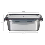 RECTANGLE STAINLESS STEEL FOOD CONTAINER WITH CLASSIC PP LID 316 STAINLESS STEEL