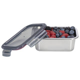 RECTANGLE STAINLESS STEEL FOOD CONTAINER WITH CLASSIC PP LID 316 STAINLESS STEEL
