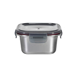 SQUARE STAINLESS STEEL FOOD CONTAINER WITH CLASSIC PP LID 316 STAINLESS STEEL