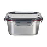 SQUARE STAINLESS STEEL FOOD CONTAINER WITH CLASSIC PP LID 316 STAINLESS STEEL