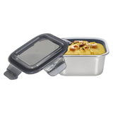 SQUARE STAINLESS STEEL FOOD CONTAINER WITH CLASSIC PP LID 316 STAINLESS STEEL