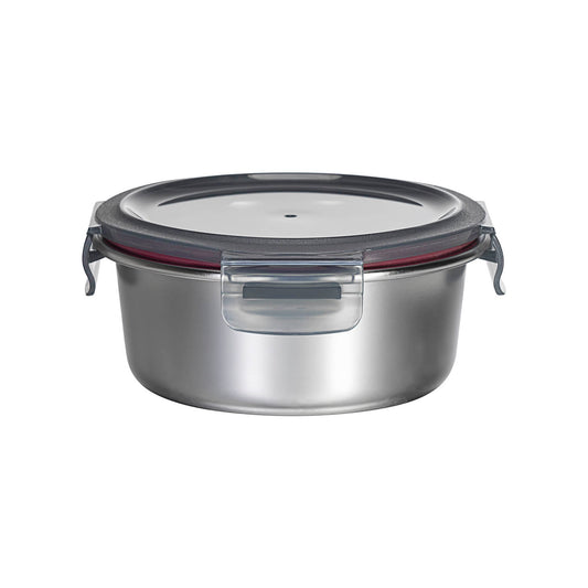 ROUND STAINLESS STEEL FOOD CONTAINER WITH CLASSIC PP LID 316 STAINLESS STEEL