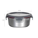 ROUND STAINLESS STEEL FOOD CONTAINER WITH CLASSIC PP LID 316 STAINLESS STEEL
