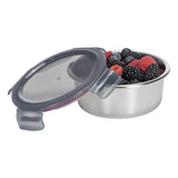 ROUND STAINLESS STEEL FOOD CONTAINER WITH CLASSIC PP LID 316 STAINLESS STEEL