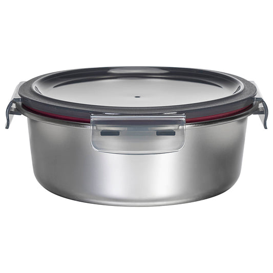 ROUND STAINLESS STEEL FOOD CONTAINER WITH CLASSIC PP LID 316 STAINLESS STEEL