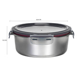 ROUND STAINLESS STEEL FOOD CONTAINER WITH CLASSIC PP LID 316 STAINLESS STEEL