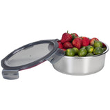 ROUND STAINLESS STEEL FOOD CONTAINER WITH CLASSIC PP LID 316 STAINLESS STEEL