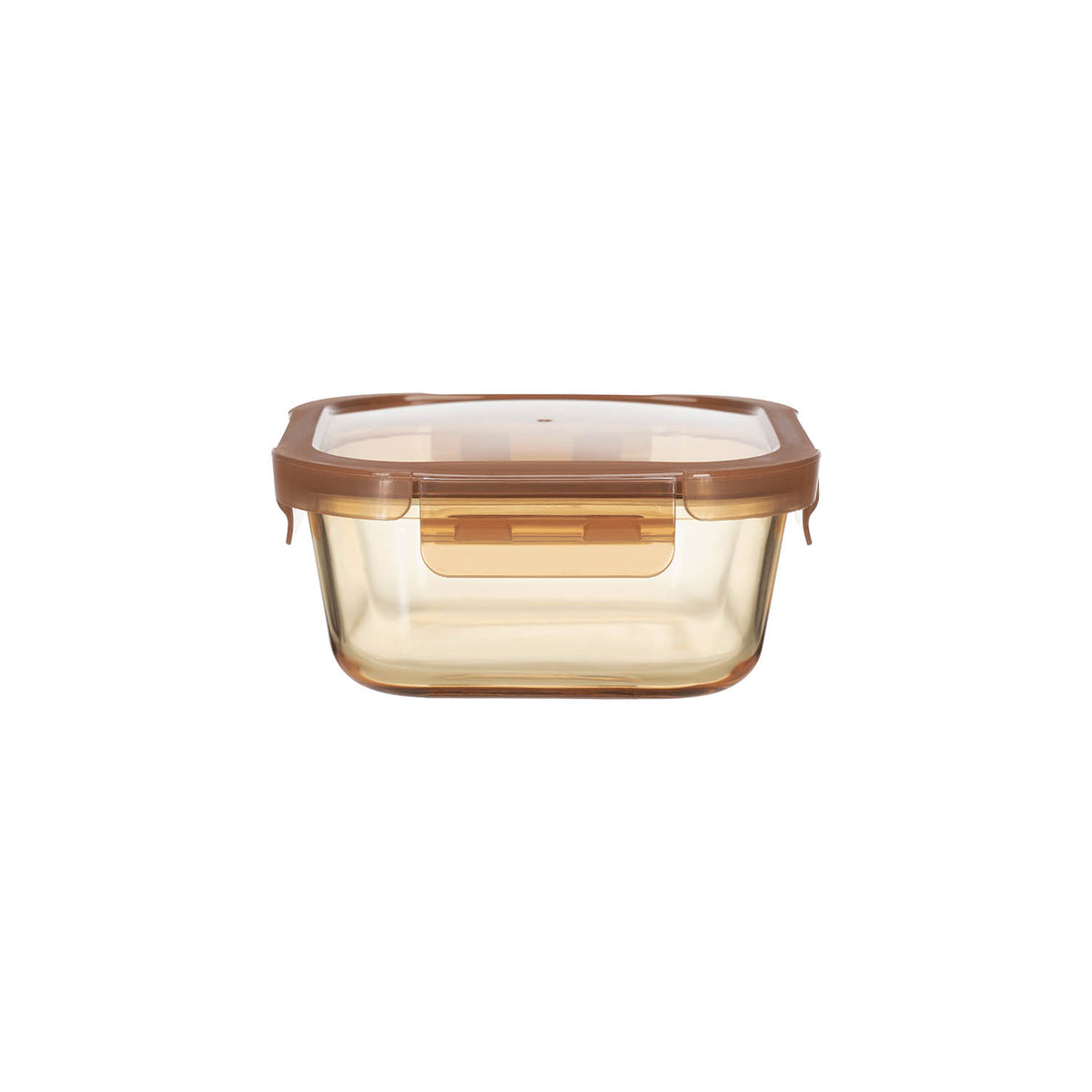Squre Glass Food Container With Pp Lid Amber Glass