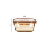 Squre Glass Food Container With Pp Lid Amber Glass