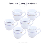 TEA, COFFEE CUP SET OF 6 COLUMBUS PEGGY OLIVER 200 ML, 751